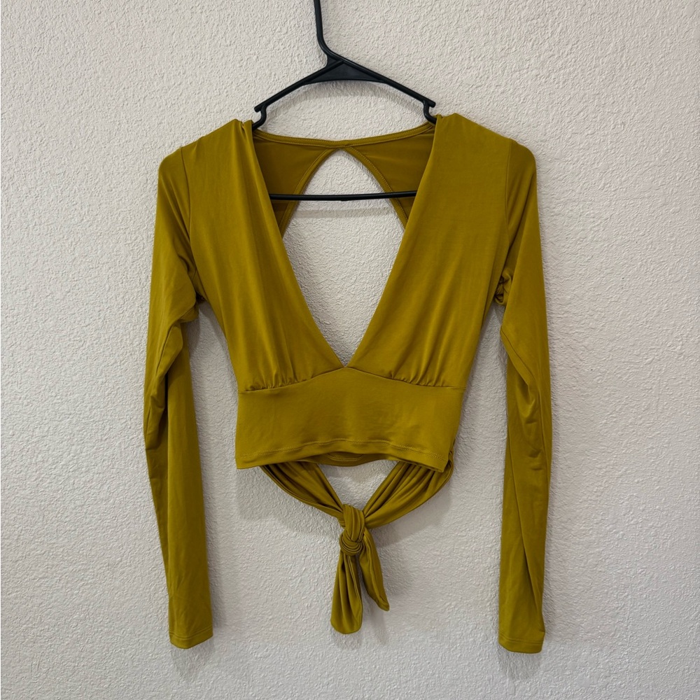 Urban Outfitters Long Sleeve Cut Out deep v open back